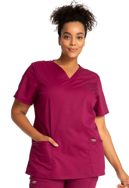 CHEROKEE REVOLUTION WOMEN'S 3 POCKET V-NECK TOP