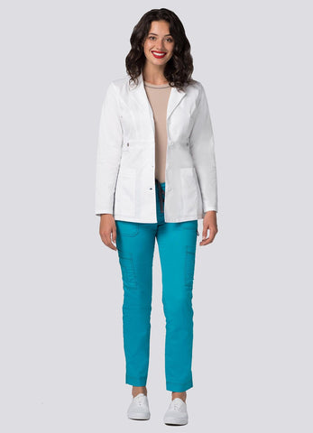Women's 28" Tab-Waist Lab Coat-White-Scrub Envy