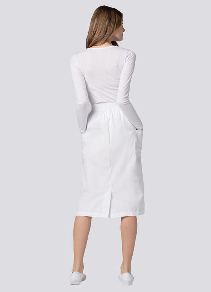A-Line Patch Cargo Pocket Skirt-White-Scrub Envy