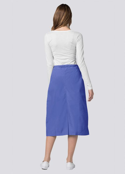 Mid-Calf Length Drawstring Skirt-Ceil blue-Scrub Envy