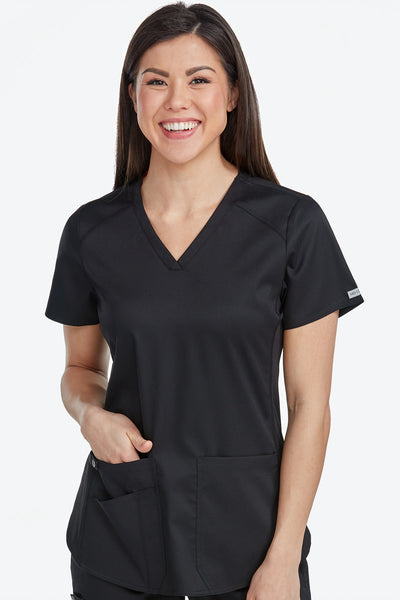 TOUCH-V-NECK-SHIRTTAIL-WOMENS-TOP-BLACK-MED-COUTURE-SCRUB-ENVY