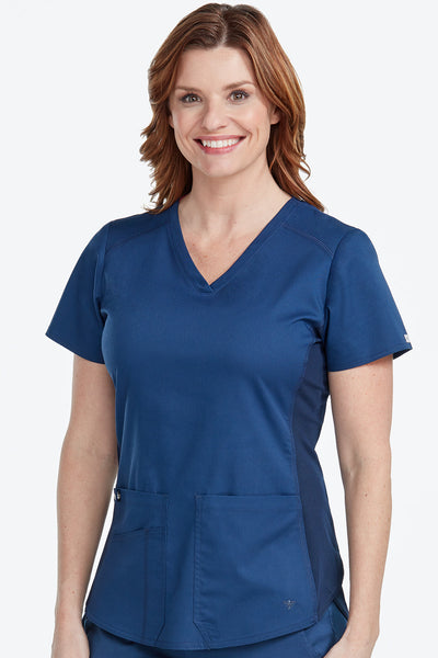 TOUCH-V-NECK-SHIRTTAIL-WOMENS-TOP-NAVY-MED-COUTURE-SCRUB-ENVY