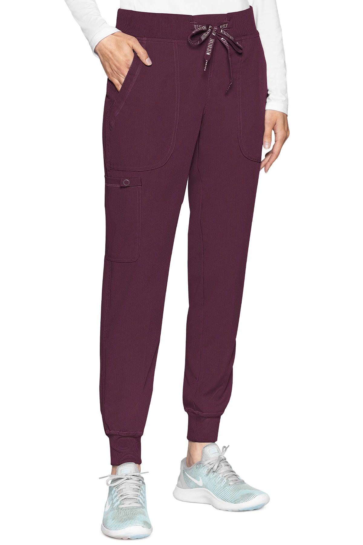 TOUCH-JOGGER-WOMENS-YOGA-PANT-WINE-MED-COUTURE-SCRUB-ENVY