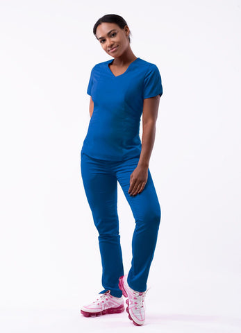 Modern V-Neck Scrub Top-Royal Blue-Scrub Envy